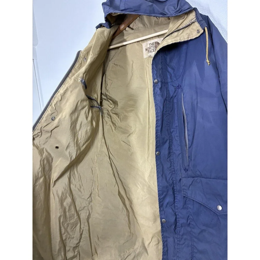 Vintage The North Face Coat Mens Large Blue Hooded Nylon Parka Winter 70s